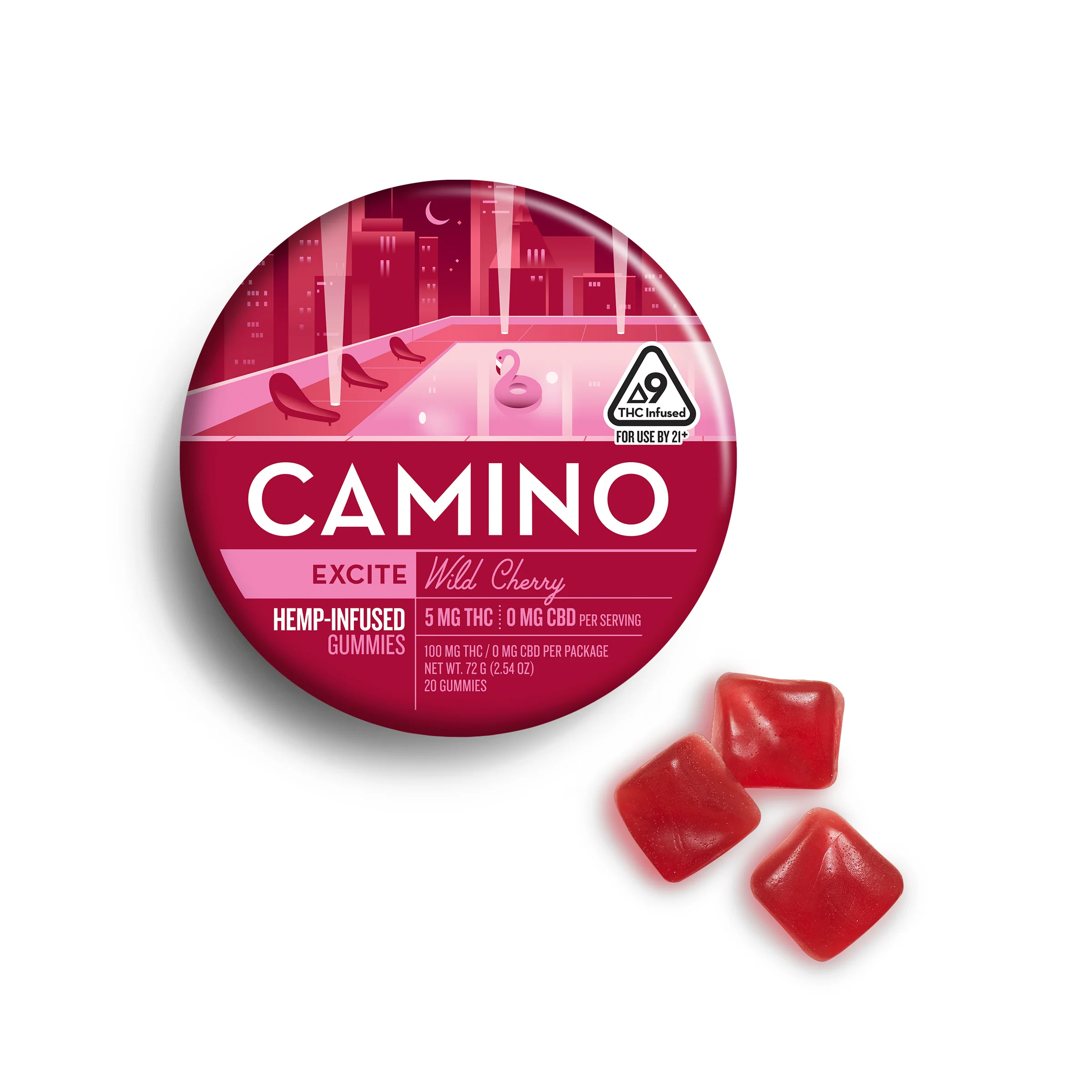 Camino Wild Cherry Excite Gummies